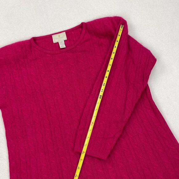 Vintage Express Tricot Sweater Sz Small Pink Wool Angora Cable Knit Crewneck 90s - Picture 6 of 13